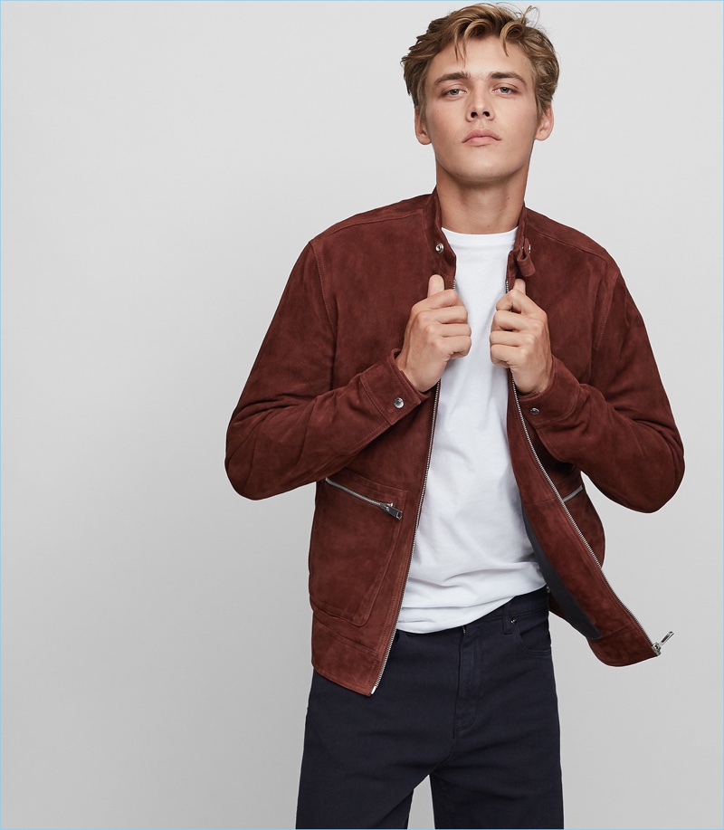 Reiss Suede Zip Jacket