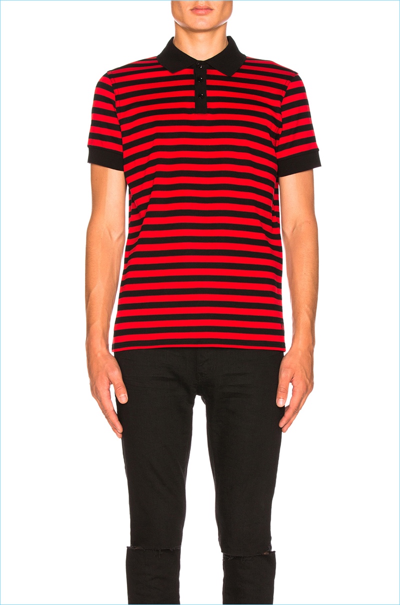 Saint Laurent Striped Polo