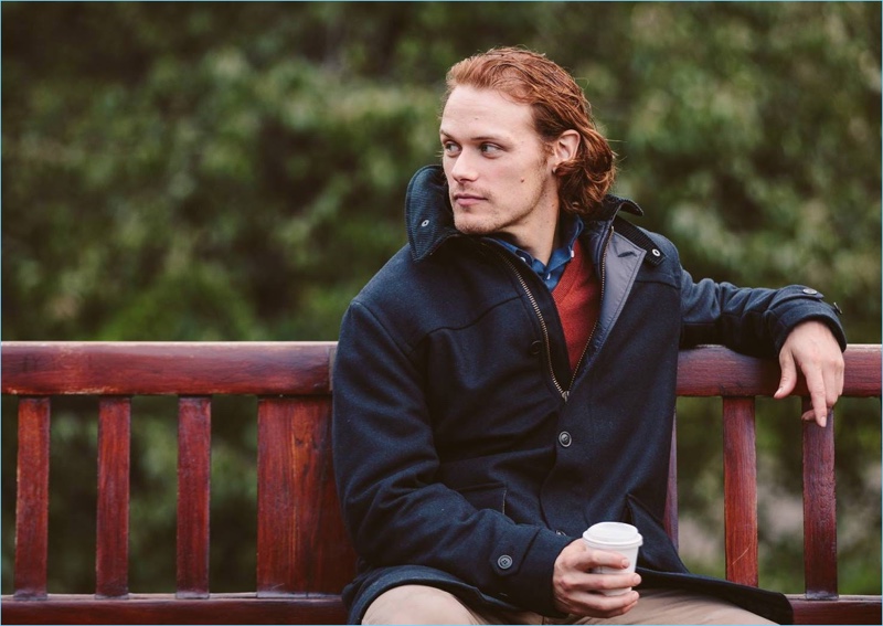 Sam Heughan stars in Barbour's fall-winter 2017 campaign for its tartan collection.