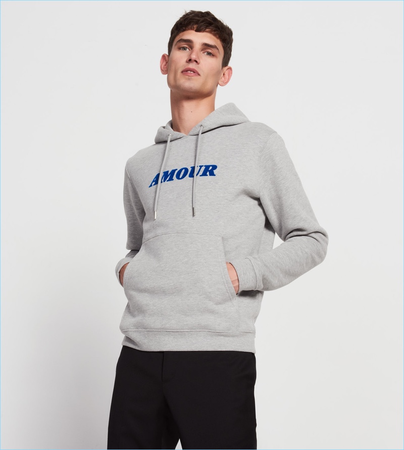 Sandro Men's Grey Amour Hoodie