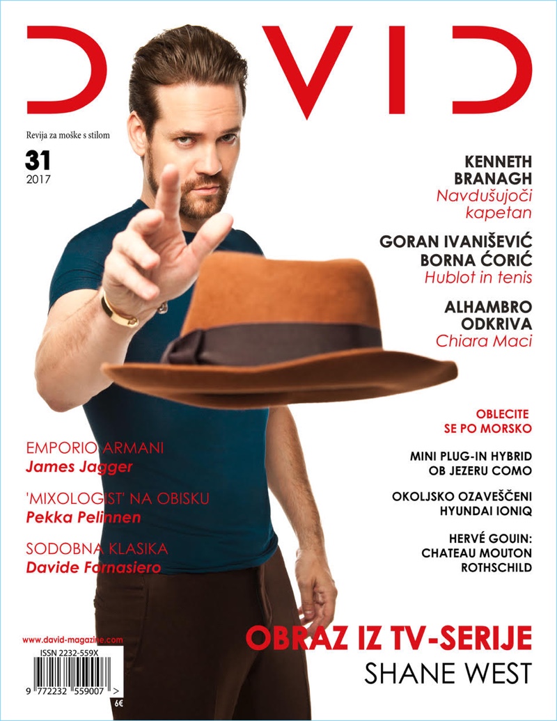 Shane West covers the latest issue of David magazine.
