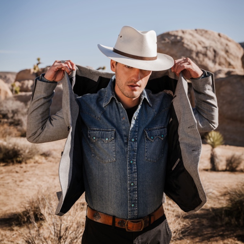 Stetson Turquoise Snap Denim Western Shirt