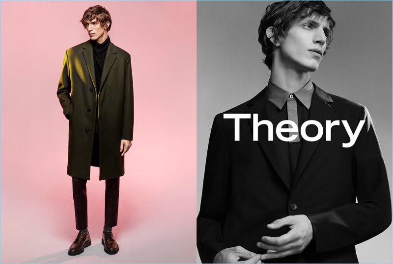 Xavier Buestel appears in Theory's fall-winter 2017 campaign.