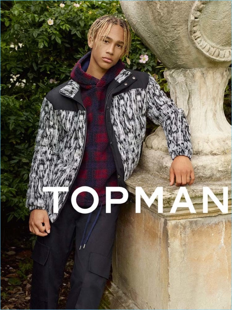 Model Nino North stars in Topman's fall-winter 2017 campaign.