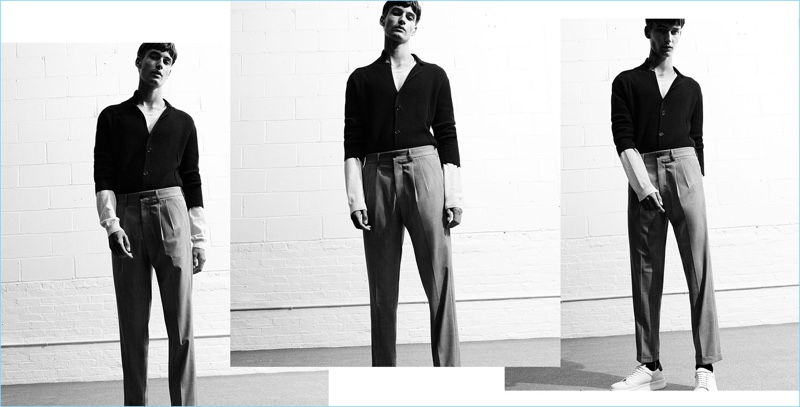 Pleated trousers steal the spotlight as a key item from Zara Man's sustainable collection.