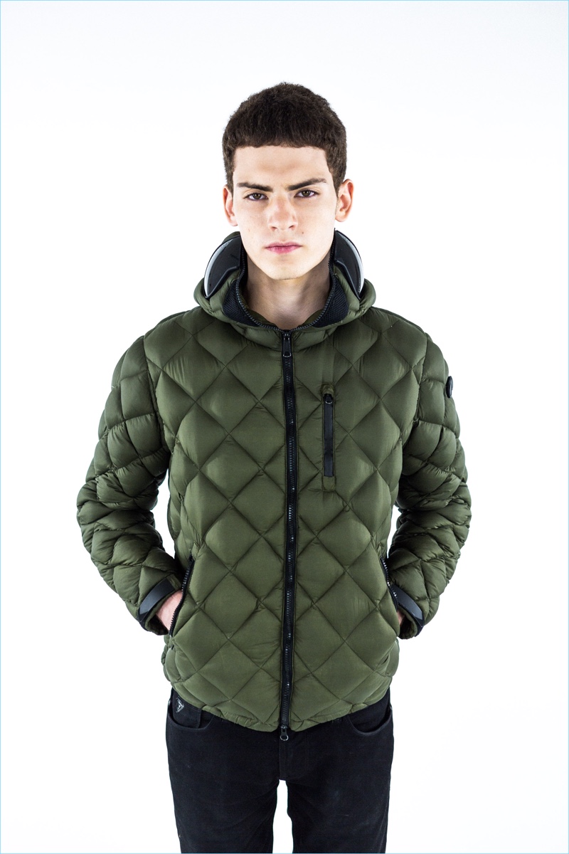 utilitarian hooded bomber jacket