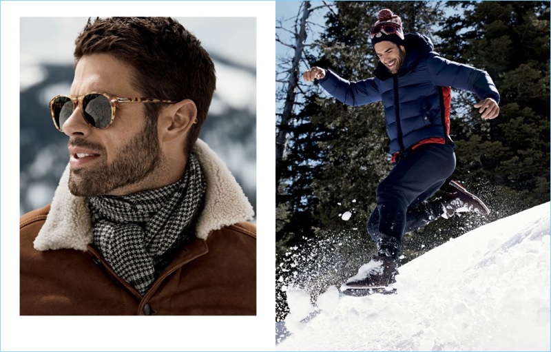 Connecting with Bergdorf Goodman, Chad White wears Moncler.