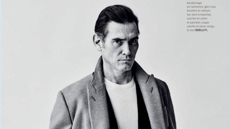 Actor Billy Crudup wears a smart look by Berluti.