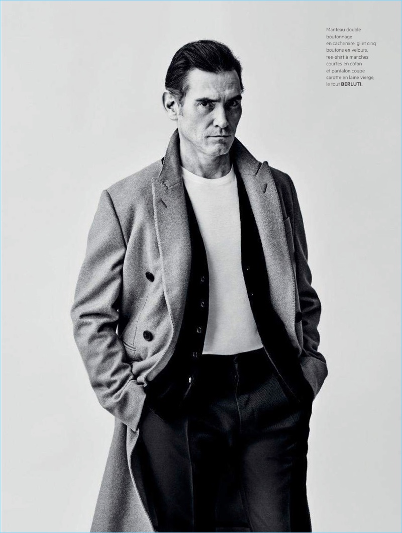 Actor Billy Crudup wears a smart look by Berluti.