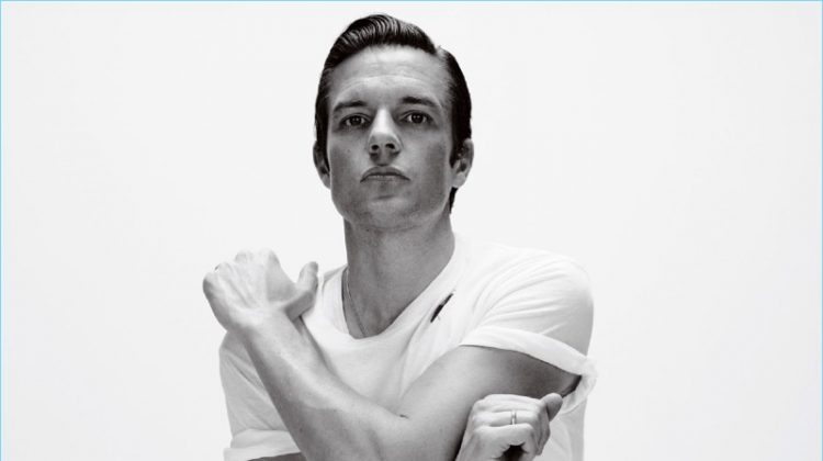 Connecting with Essential Homme, Brandon Flowers wears Saint Laurent.