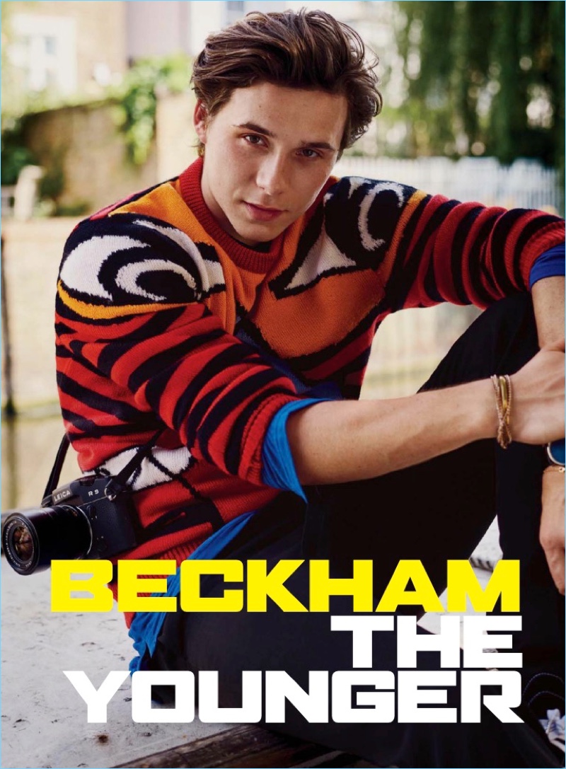 Brooklyn Beckham wears a Givenchy sweater for the pages of GQ.