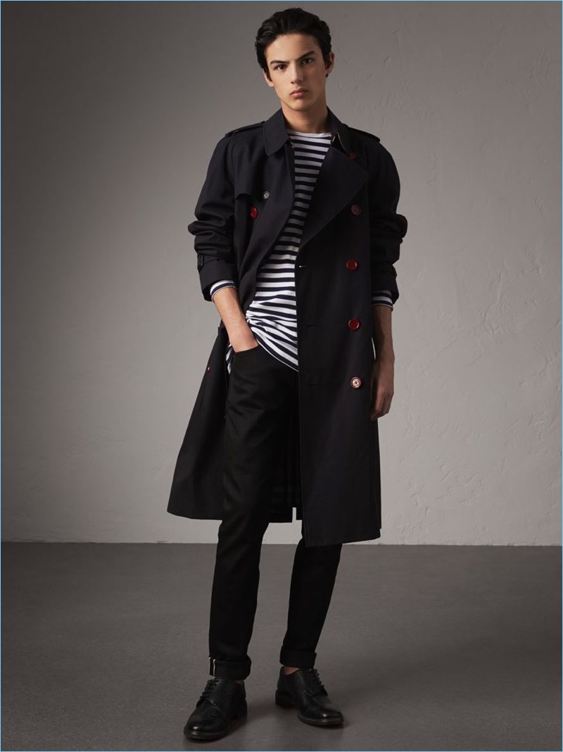 Burberry Extra-long Resin Button Cotton Gabardine Trench Coat