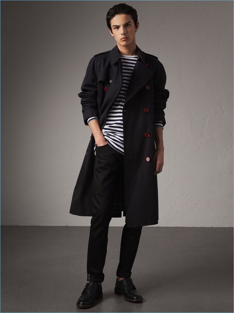 men's gabardine trench coat