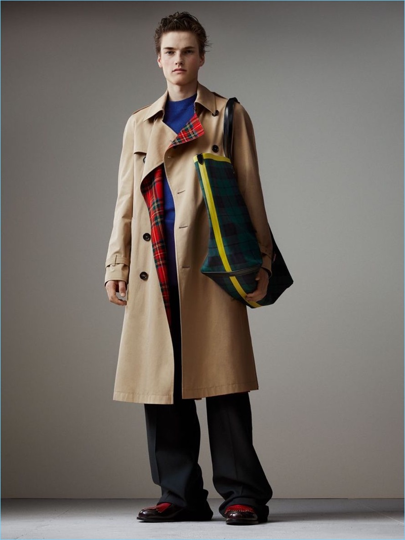 Burberry Tartan-lined Cotton Gabardine Trench Coat