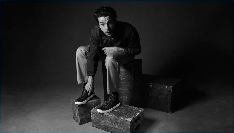 Christopher Abbott sports Frye's leather Walker sneakers $348 for its fall-winter 2017 campaign.