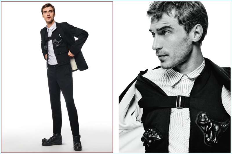 Embracing quirky style sentiments, Clément Chabernaud wears Comme des Garçons Homme Plus.