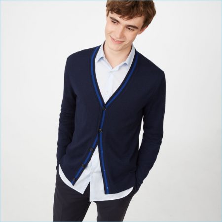 Club Monaco Merino Tipped Cardigan