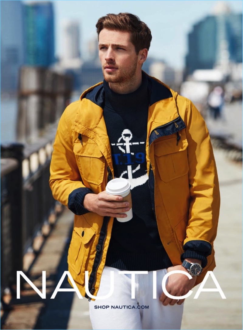 English model Edward Wilding stars in Nautica's fall-winter 2017 campaign.
