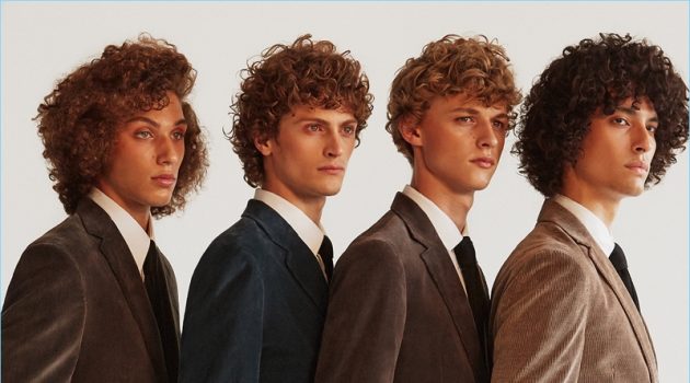 Chorus Line: Curly-Haired Models Suit Up for Essential Homme