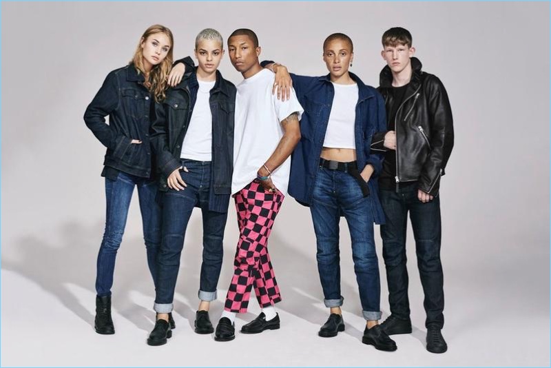 Pharrell Williams and Connor Newall appear in G-Star's fall-winter 2017 campaign.