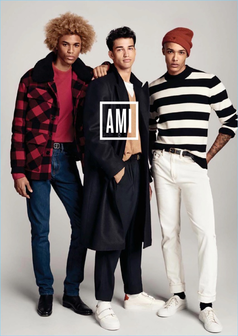 Models wear stylish look from AMI's Gap collaboration.