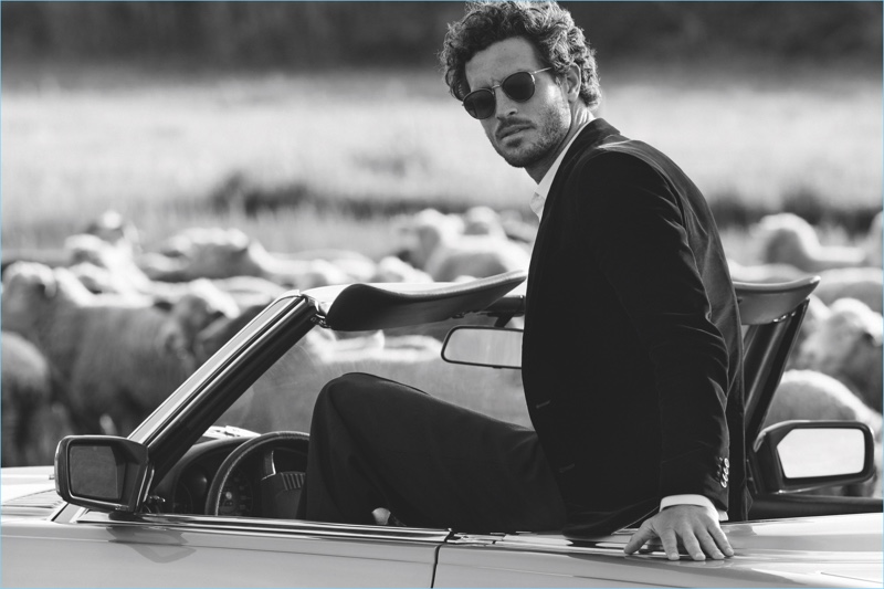 A sleek vision, Justice Joslin fronts Giorgio Armani's Frames of Life campaign.