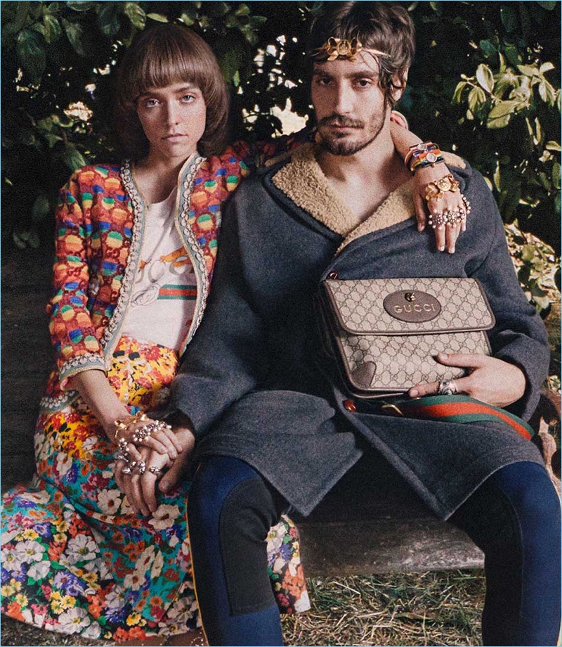 Sofia Mattioli and Matteo Zoppis appear in Gucci's cruise 2018 campaign.