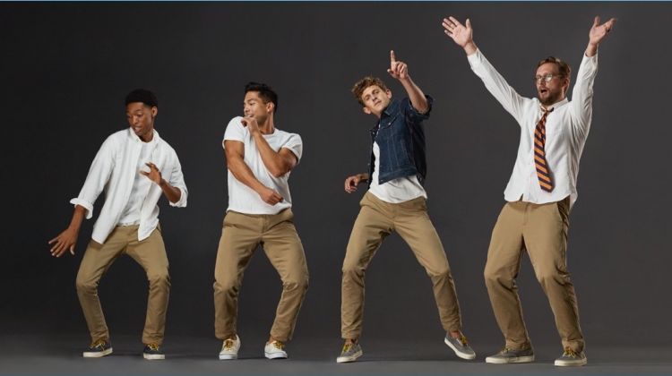 J.Crew showcases its various chino fits.