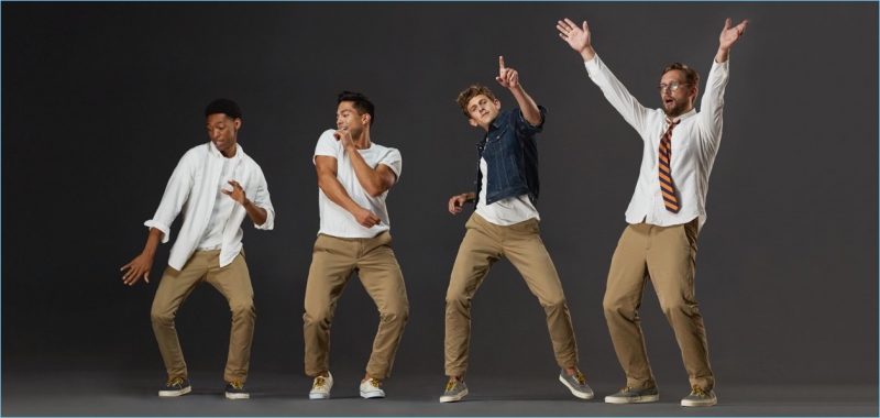 J.Crew showcases its various chino fits.