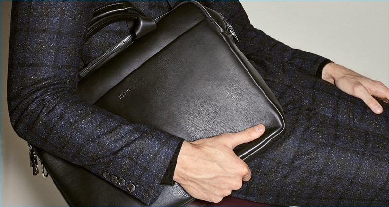 JOOP! highlights its sleek leather briefcase as part of its fall-winter 2017 campaign.