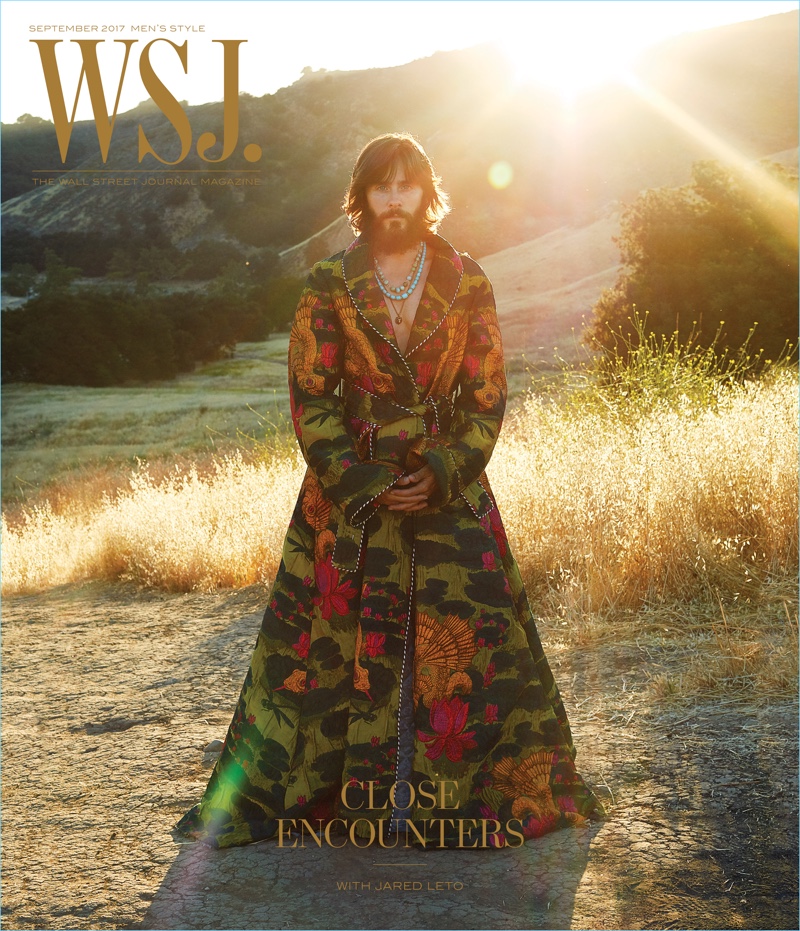 Jared Leto covers the September 2017 issue of WSJ. magazine in a Gucci coat.