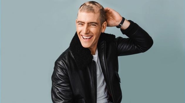 Justin Hopwood Connects with GQ, Reveals Battle with Alopecia All smiles, Justin Hopwood wears Berluti for GQ.
