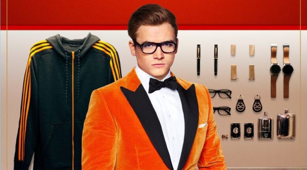 Kingsman 2 Movie Style: Get the Looks at Mr Porter Playing Gary 'Eggsy' Unwin, Taron Egerton dons a Kingsman orange velvet tuxedo jacket $1,995, and trousers $650. Egerton also wears Kingsman + Cutler and Gross square-frame glasses $375.