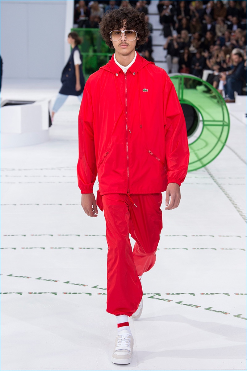 Lacoste Spring Summer 2018 Mens Runway Collection 001 Lacoste makes a red statement for spring-summer 2018.