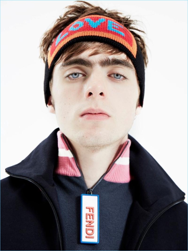 Wearing Fendi, Lennon Gallagher stars in a cover shoot for Hunter magazine.