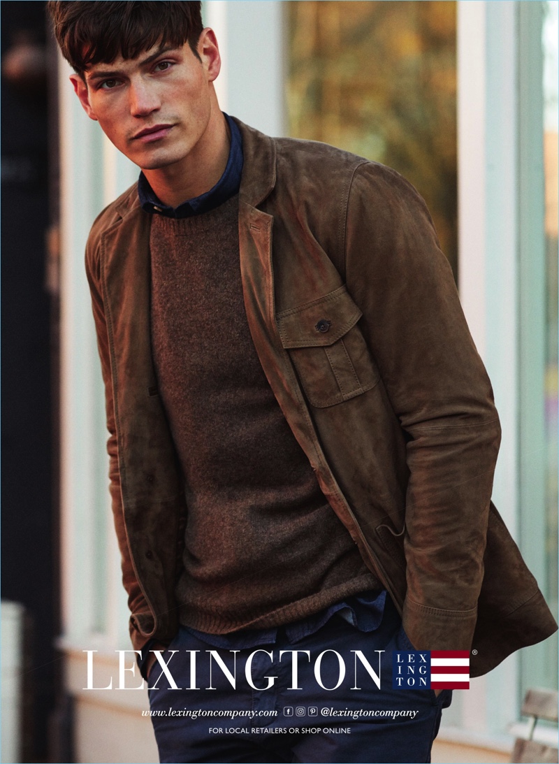 Sam Way steps out as the star of Lexington's fall-winter 2017 campaign.