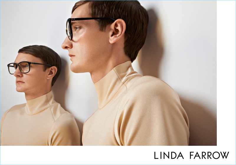 Yannick Abrath fronts Linda Farrow's fall-winter 2017 campaign.