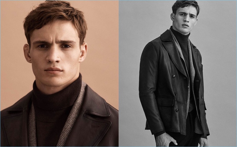 Model Julian Schneyder wears smart separates from Massimo Dutti.