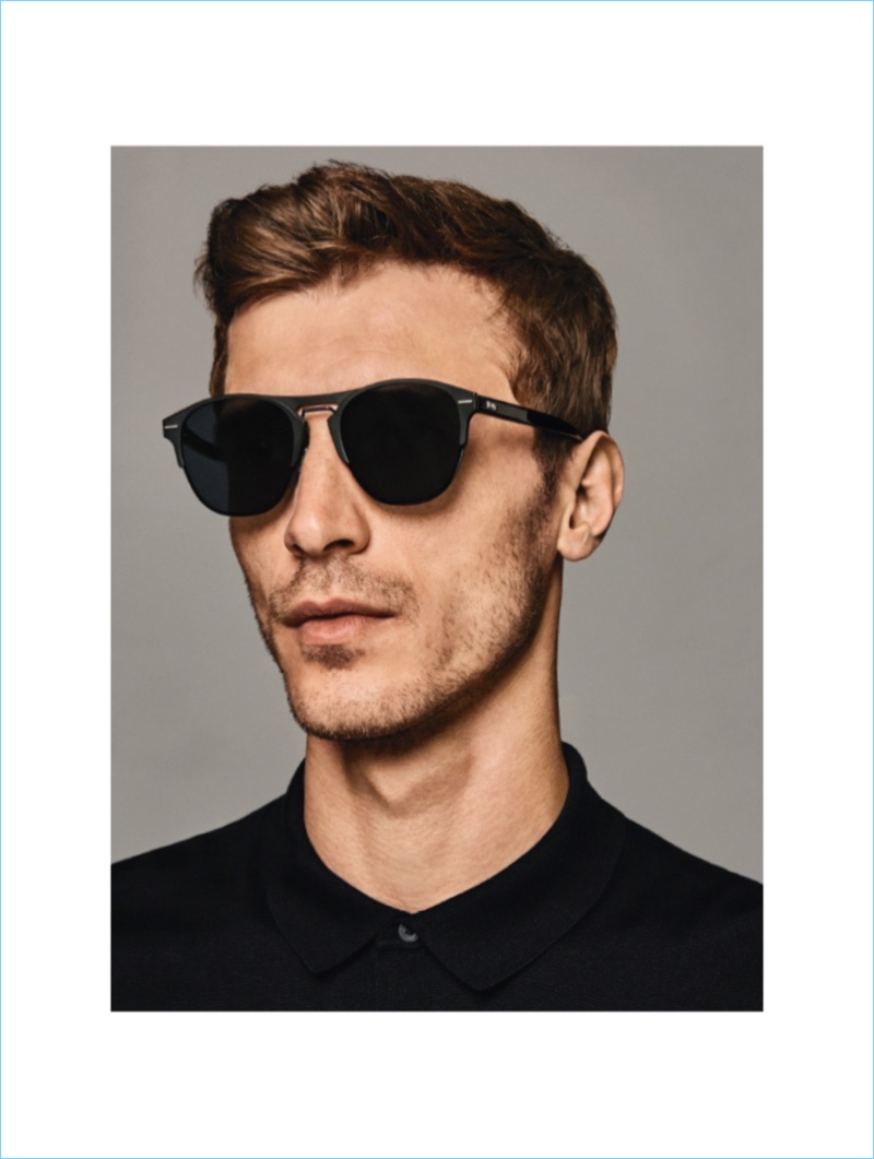 A cool vision, Clément Chabernaud sports Dior Homme sunglasses.