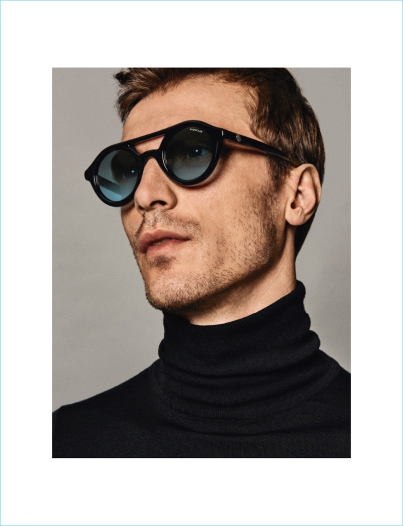 Clément Chabernaud dons Moncler sunglasses for Holt Renfrew.