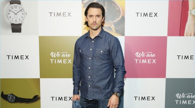 Milo Ventimiglia Hosts Timex Event, Rocks Denim on Denim Milo Ventimiglia makes a denim proposal as he hosts an event for Timex.