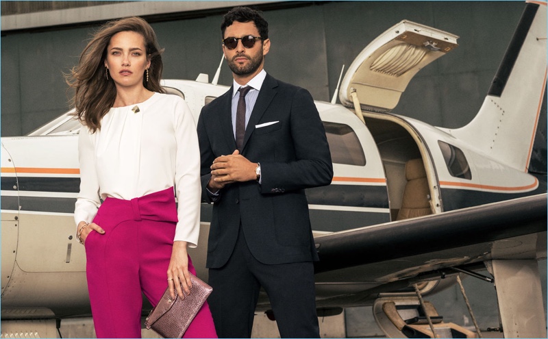 Models Karmen Pedaru and Noah Mills come together for Pedro del Hierro's fall-winter 2017 campaign.