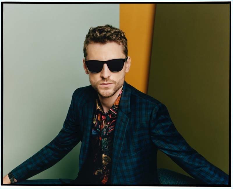 George Barnett is cool in shades for Paul Smith's fall-winter 2017 campaign.