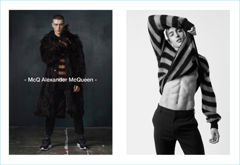 Andrés Sanjuan dons looks from Alexander McQueen for Simons.