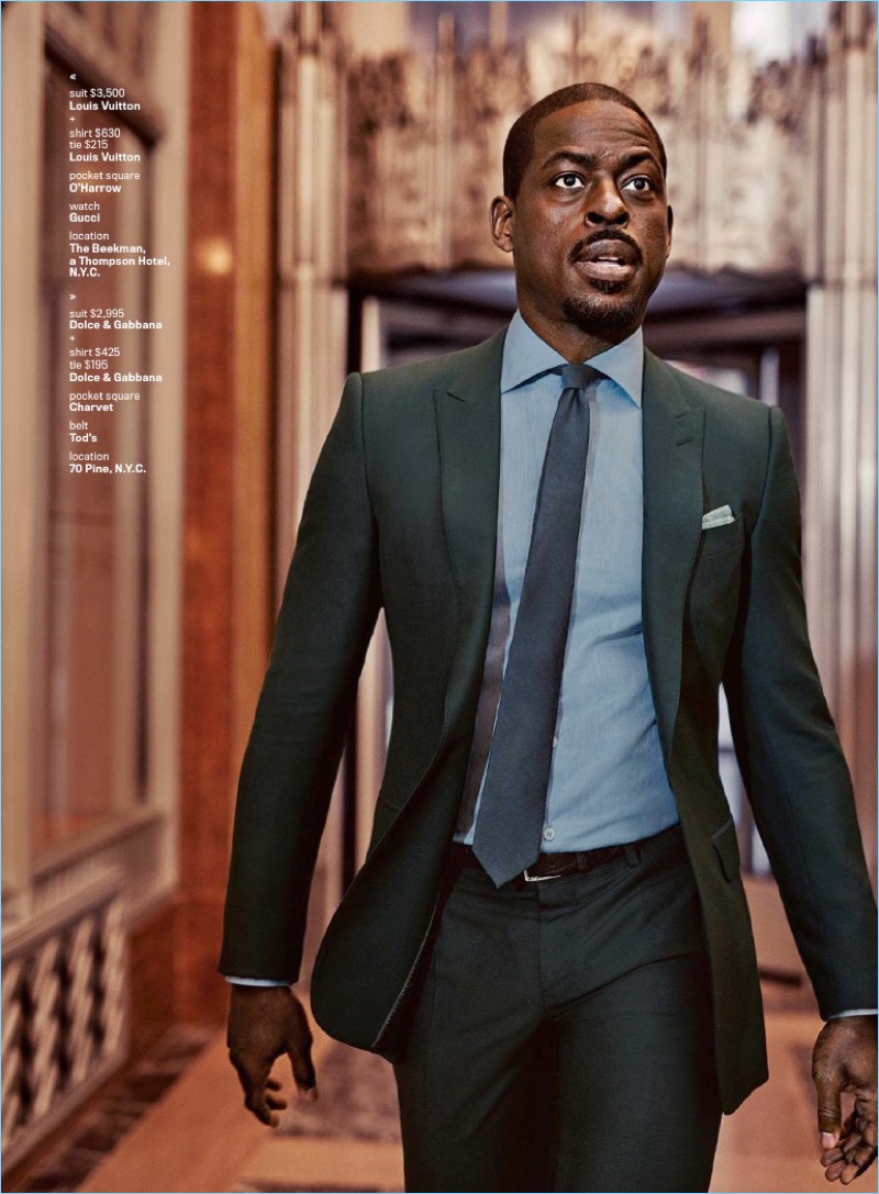 The Man in Mono: Sterling K. Brown Dons Suits for GQ – The Fashionisto