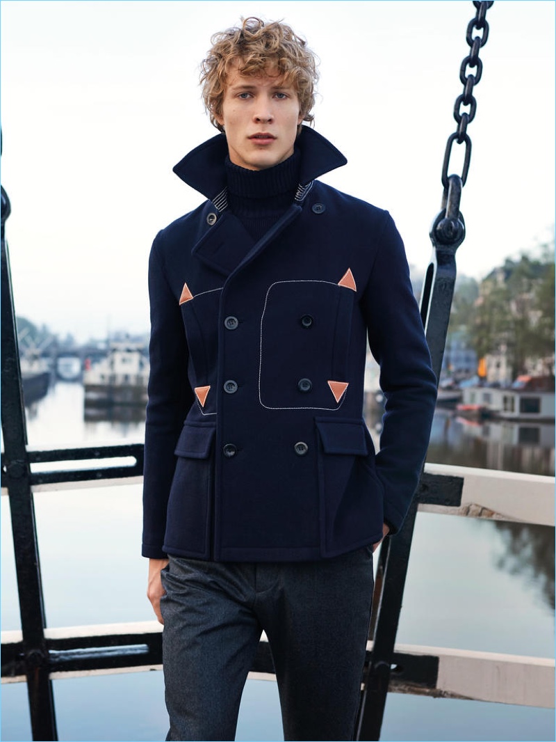 LOEWE coat £1,895; and polo neck £450; OFFICINE GENERALE trousers £430