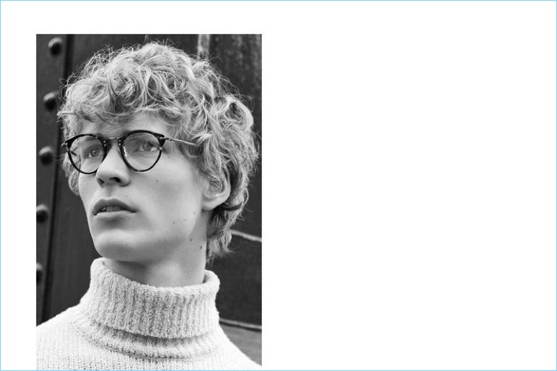 FOLK sweater £165; OLIVER PEOPLES glasses £220