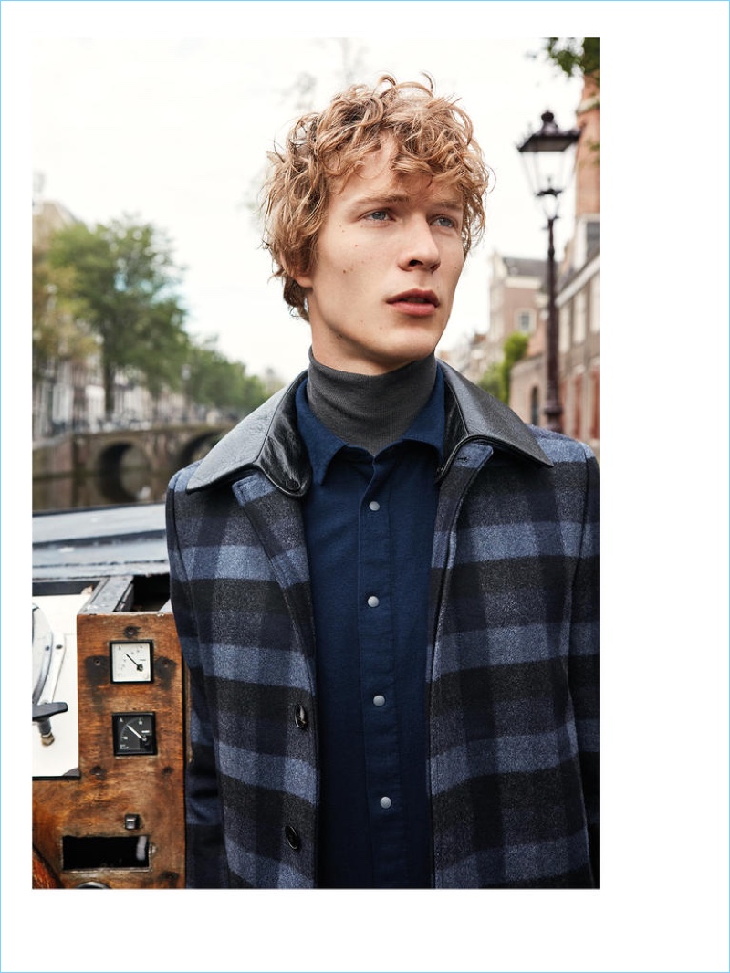 VALENTINO coat £1,975; FOLK shirt £110; BOGLIOLI polo neck £390