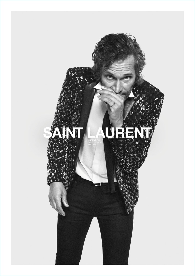 David Sims photographs Vincent Gallo for Saint Laurent's spring-summer 2018 campaign.