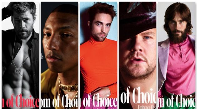 The New Royals: Chris Hemsworth, Robert Pattinson + More Cover W Magazine W magazine enlists Chris Hemsworth, Pharrell Williams, Robert Pattinson, James Corden, and Jared Leto as its October 2017 cover stars.